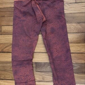 Lululemon WunderUnder Cropped Purple-Orange Textured Leggings